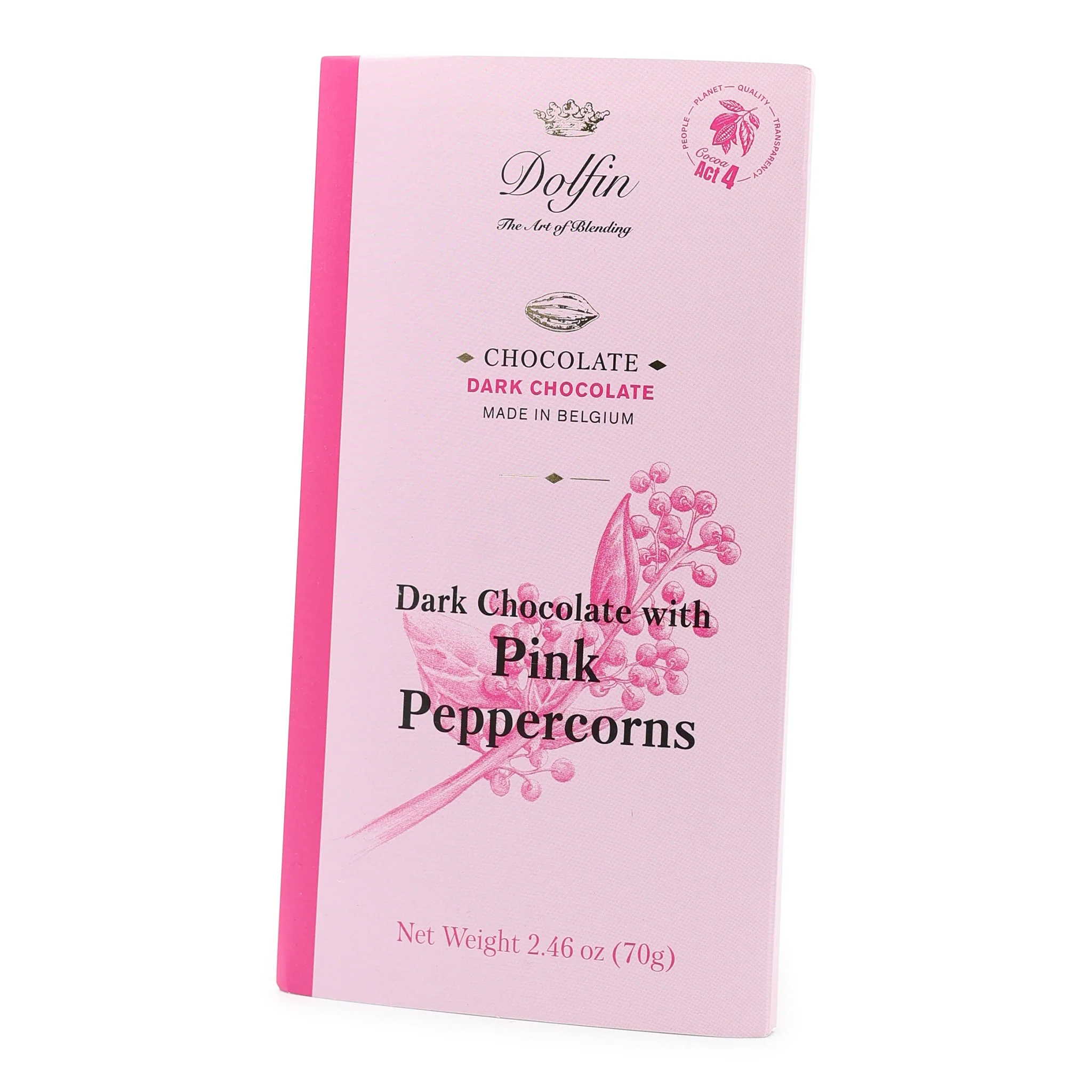 Dolfin 60% Dark Chocolate with Pink Peppercorns - Image 2