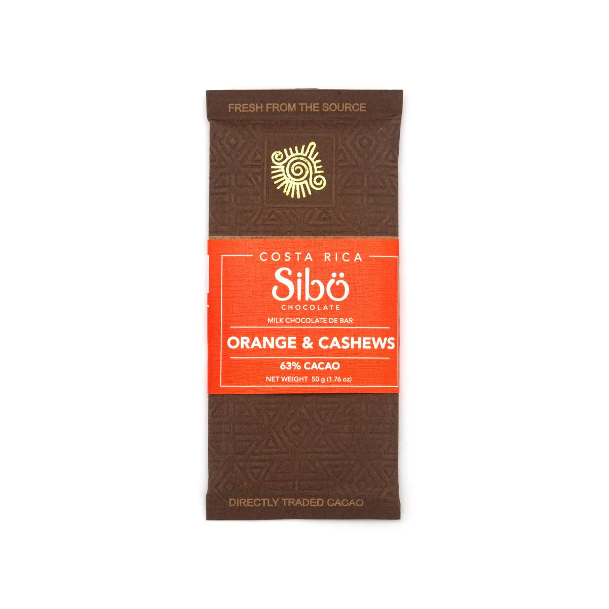 Sibo 63% Dark Milk Chocolate with Cashew and Orange Zest