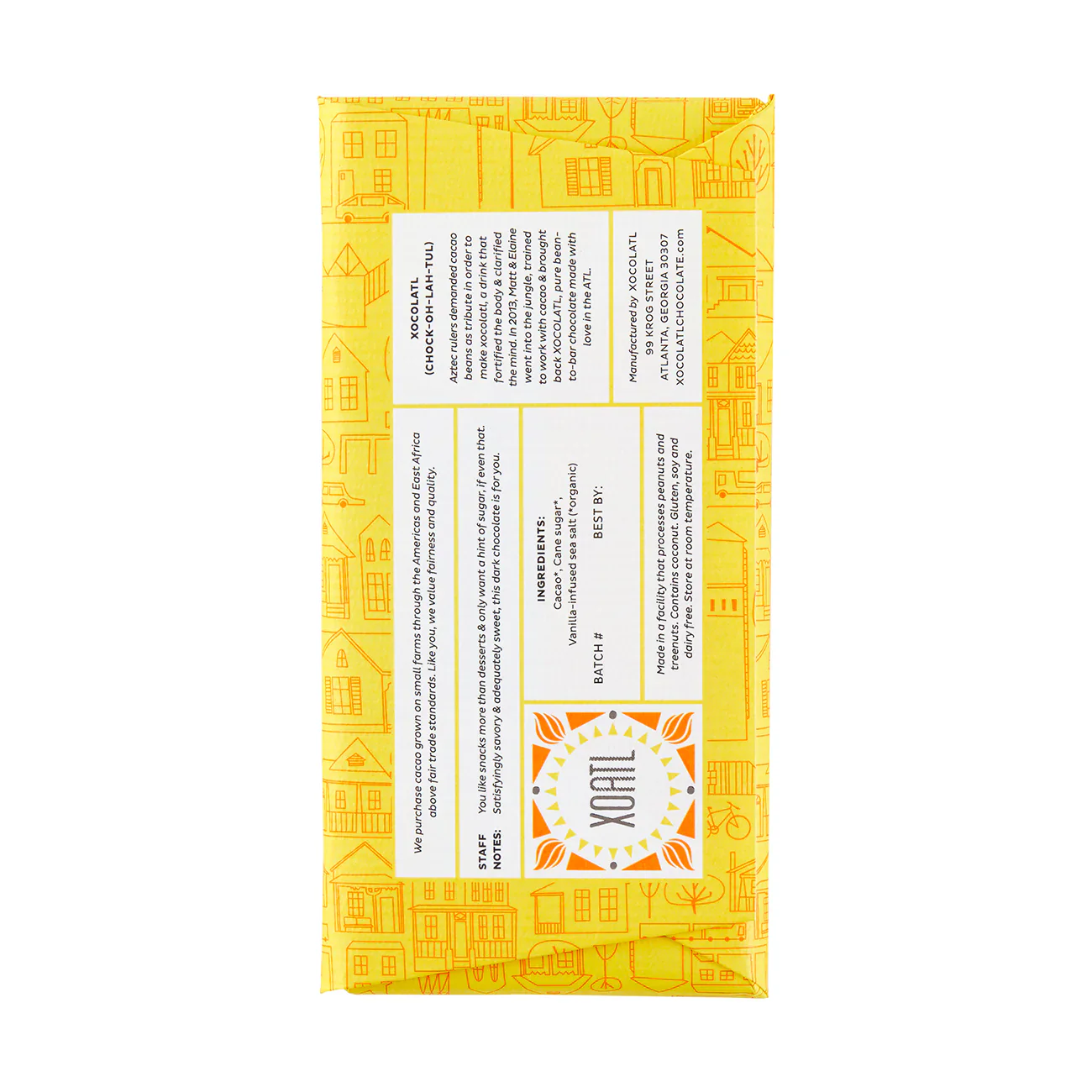 Xocolatl "Dark and Salty" 80% Dark Chocolate with Vanilla Infused Sea Salt - Image 2
